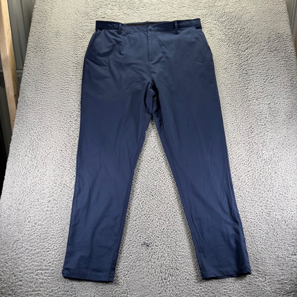 Zelos Chino Pants Mens 40x32 Blue Polyester Slim Fit Golf Pants Travel